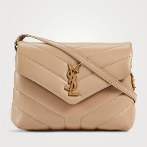 YSL SAINT LAURENT LOULOU TOY STRAP BAG IN QUILTED "Y" LEATHER